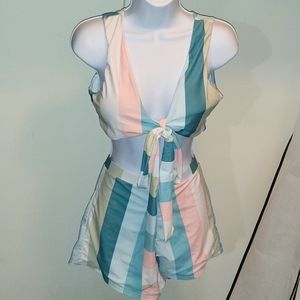 Pastel Rainbow Swimsuit Sz. L